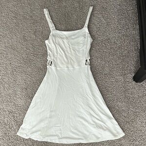 Garage White Mini Dress with Crisscross Side Cutouts| Size XS